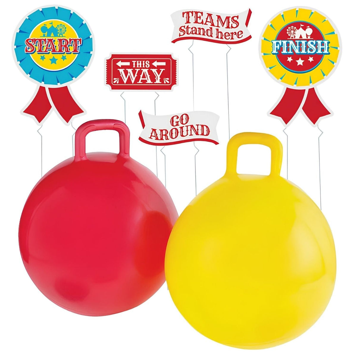 Carnival Hopper Races Sets (2 Hoppers and 5 Signs with Metal Stakes)