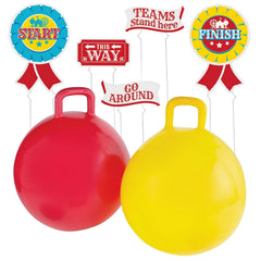 Carnival Hopper Races Sets (2 Hoppers and 5 Signs with Metal Stakes)