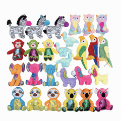 Carnival Prizes Bulk Stuffed Animals (36/box) $6.51 each Great as a Crane Kit!