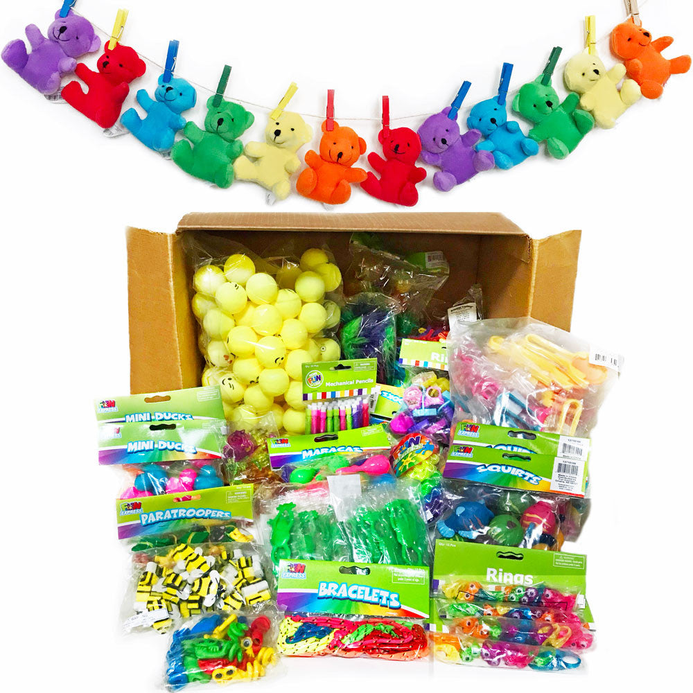 Carnival Prizes Bulk - 572 Small Toys Includes 12 Stuffed Animals 15?› each