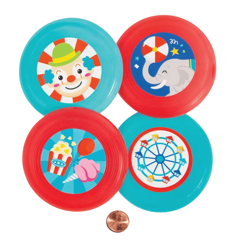 Carnival Themed Mini Flying Disks (144 flyers in 2 bags) 24?› each