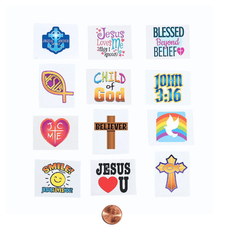 Christian Temporary Tattoos (144 total tattoos in 2 bags) 6?› each