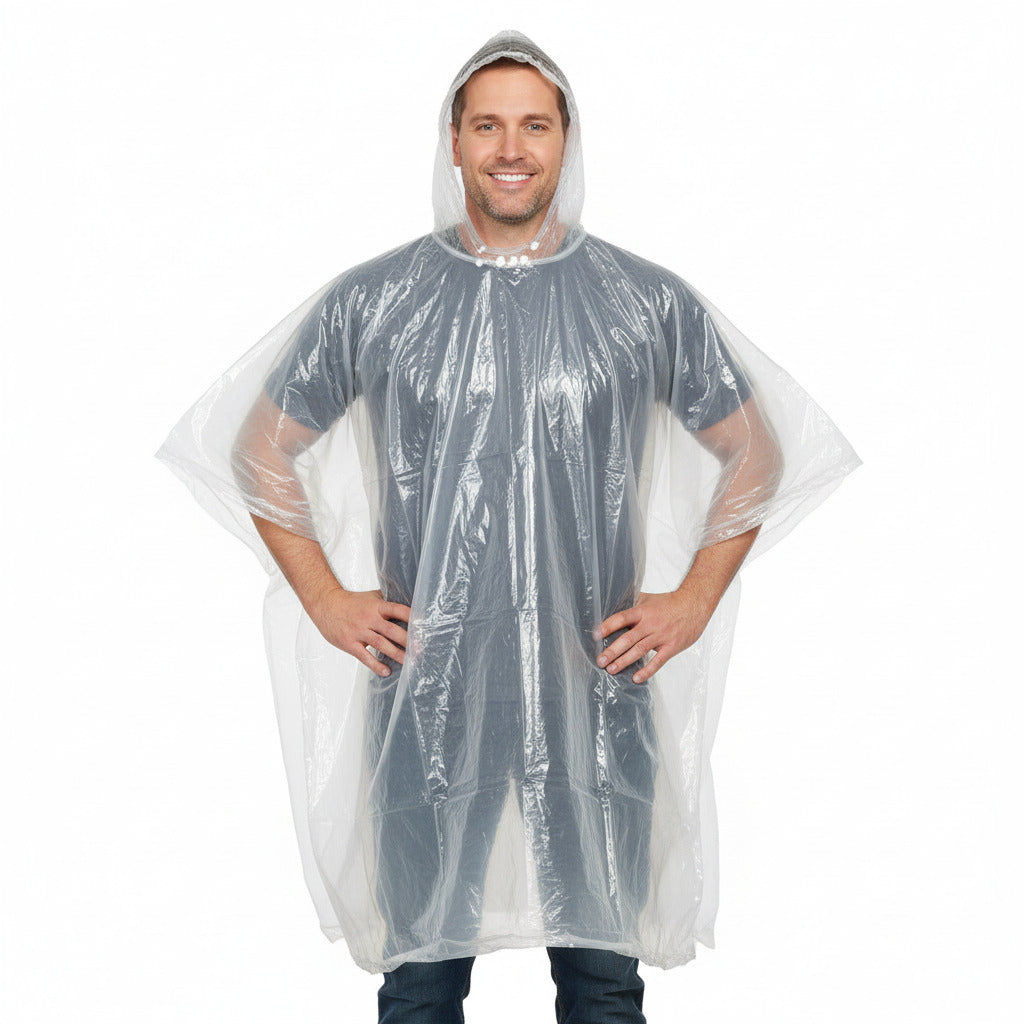 Disposable Rain Ponchos - Clear