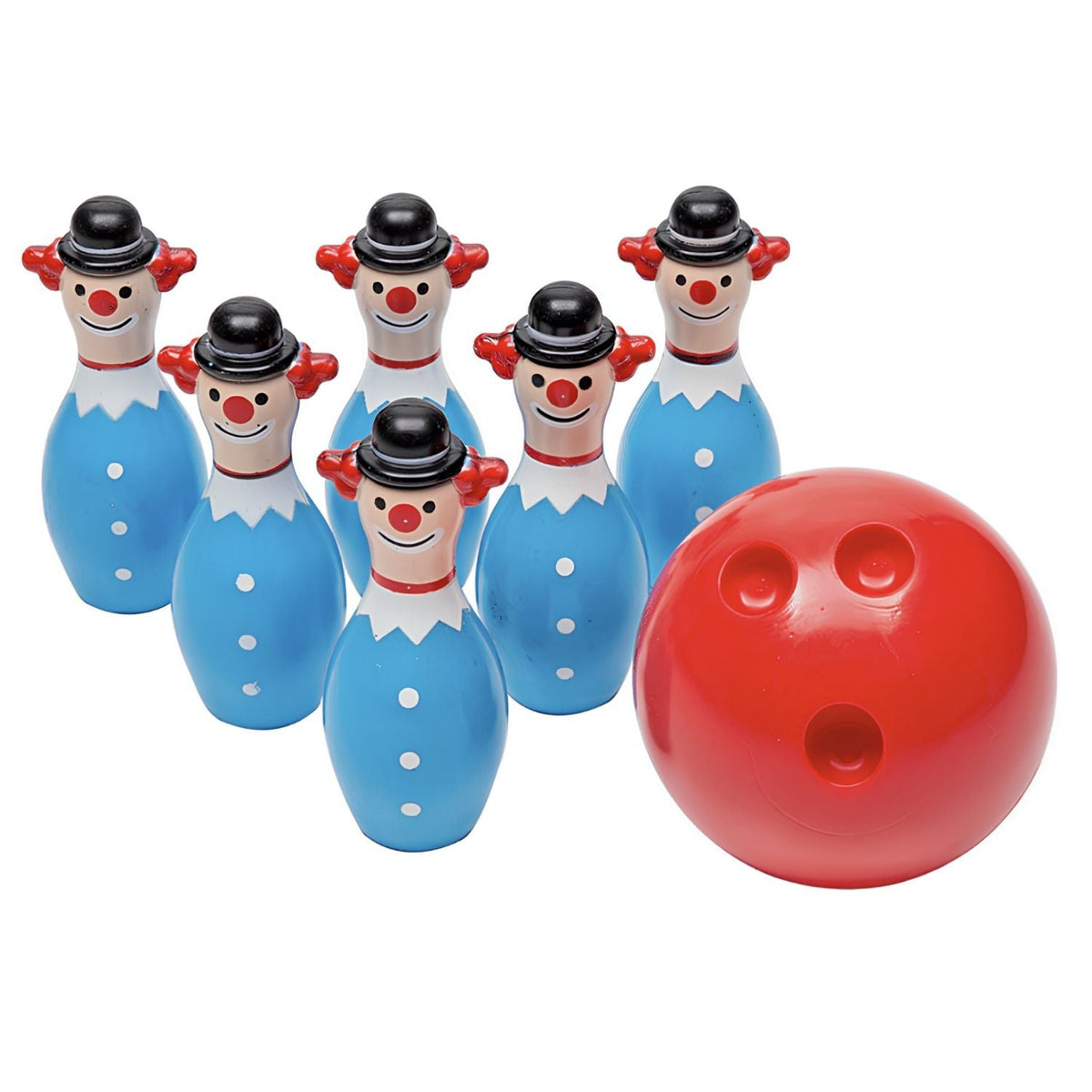 Mini Clown Bowling Set (Set includes 6 clowns & 1 ball)