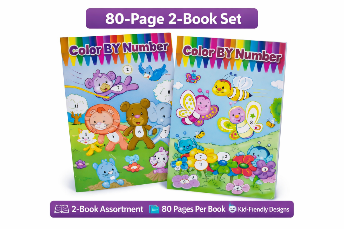 Color by Number Coloring Books ƒ?? 80 Pages each|Includes 2 Coloring Books