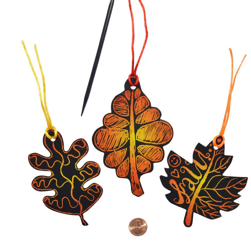 Fall Craft Color Scratch Leaves (48 leaves in 2 bags) 39?› each