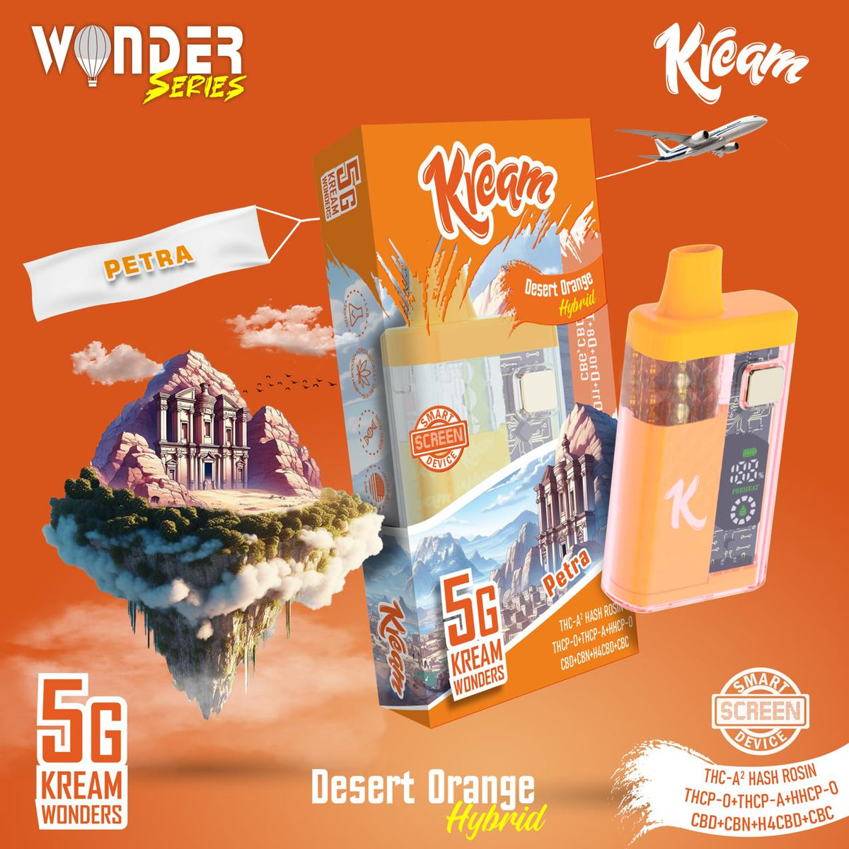 Desert Orange THC-A , 5Gram Disposable Box of 5