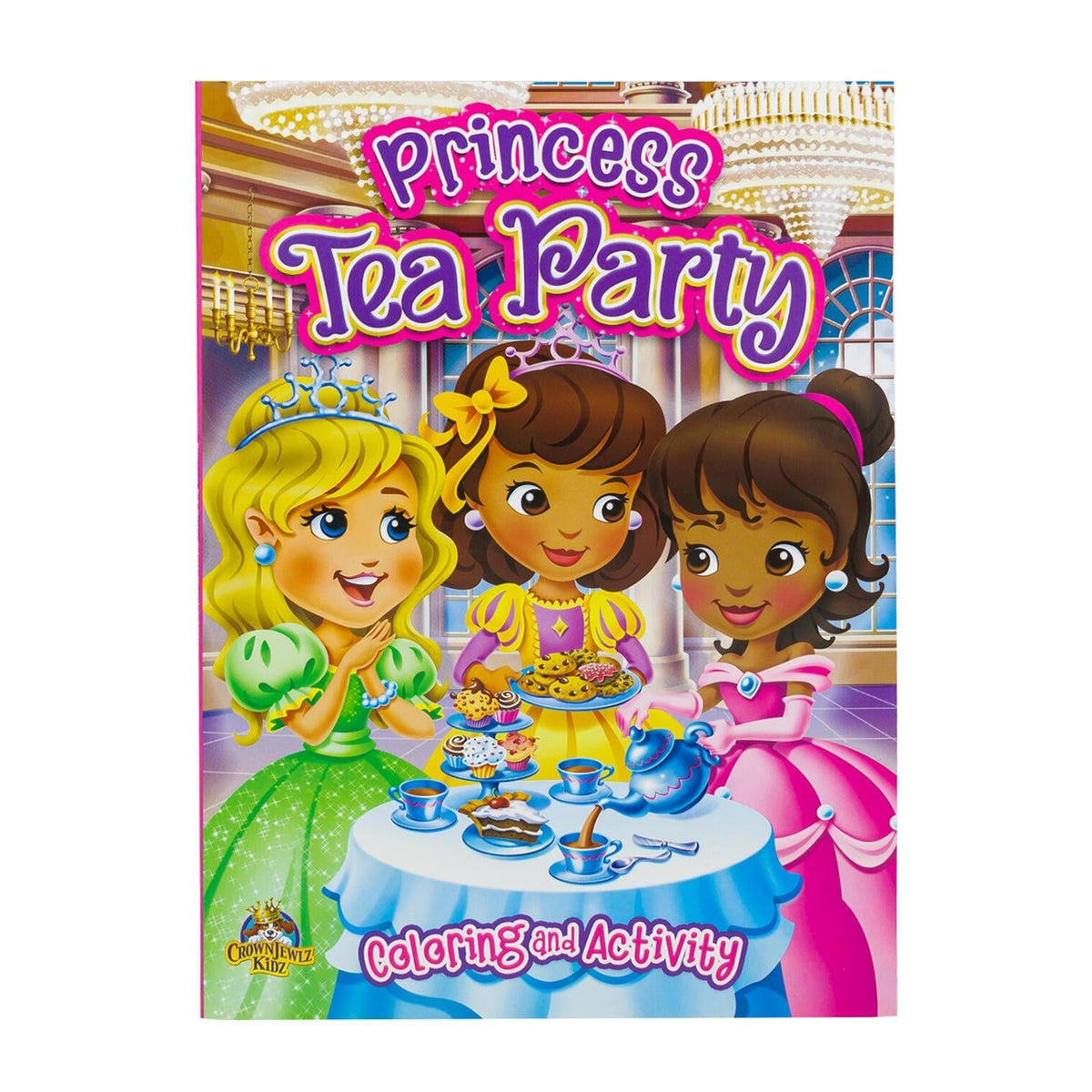 CrownJewlz Kidz Princess Tea Party Coloring and Activity Book 64 Coloring Pages