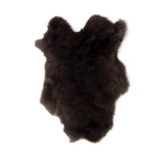 BLACK NATURAL RABBIT SKIN PELT (Sold by the piece of dozen )