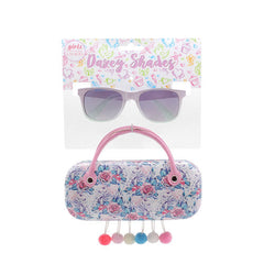 Flower Print Unicorn Dazey Shades tween wayfarer Fashion Sunglasses with Case ( sold by the piece)