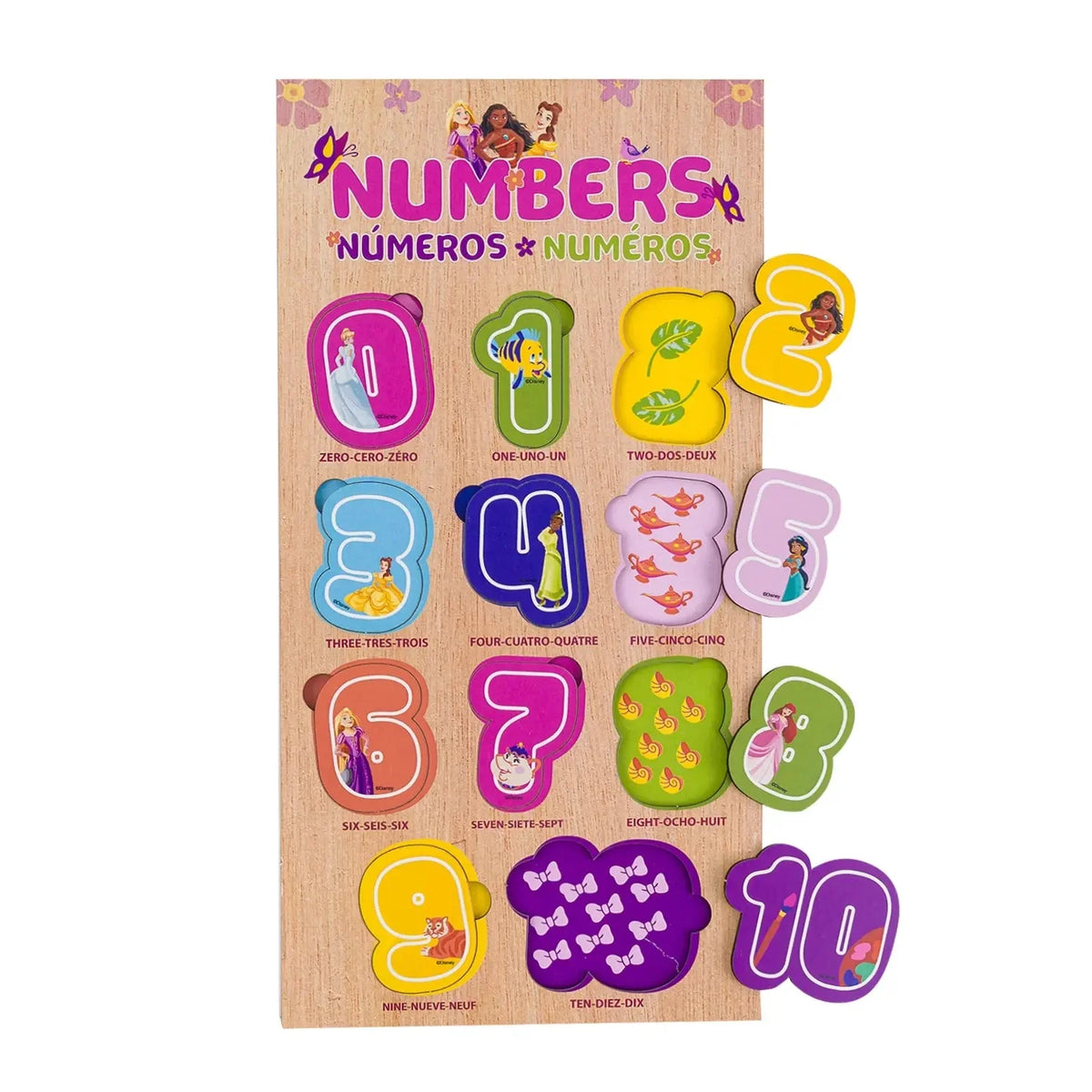 Disney Princess Numbers Wooden Learning Board