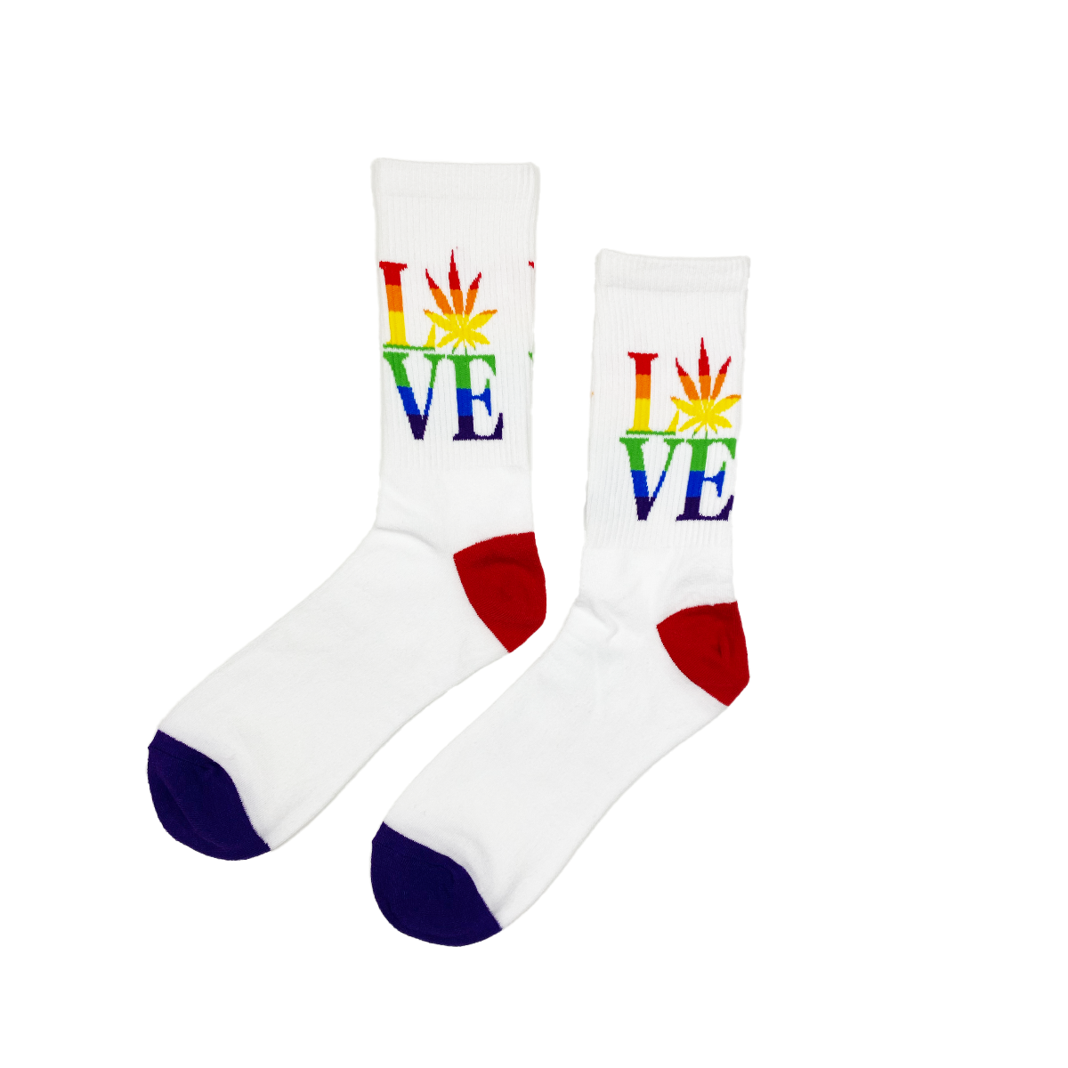 Love Cannabis Socks Fits All, 70% Cotton, 25% Spandex, 5% Elastic