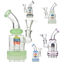 5.5" Water Pipe Bong with Wire Shower and 14mm Male Bowl