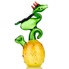 10" Peacock Art Water Pipe Bong Bowl Attached