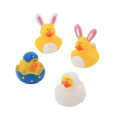 Vinyl Easter Rubber Duckies (24 total ducks in 2 bags) 55?› each