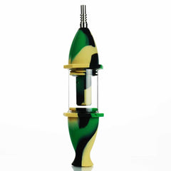 8" Silicone Nector Collector Colorful design with Perc and Titanium Nail