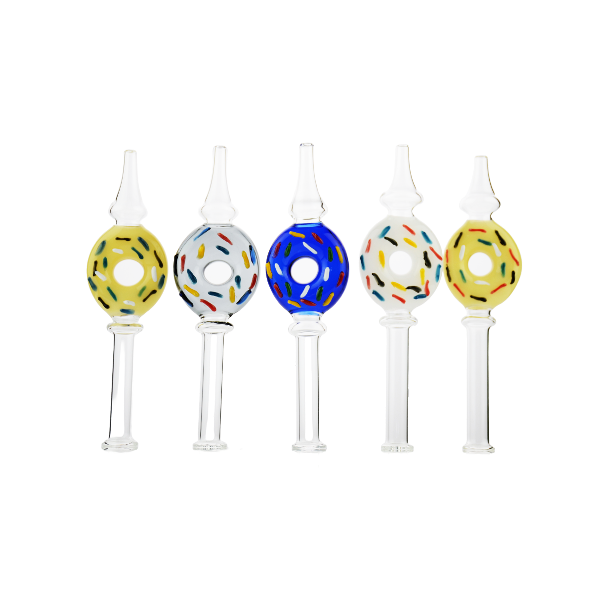 6" Dab Straw Donut Clear Glass  Nectar Collector