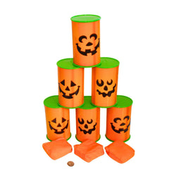 Plastic Pumpkin Can Knock Down (Set contains 6 cans & 3 beanbags)
