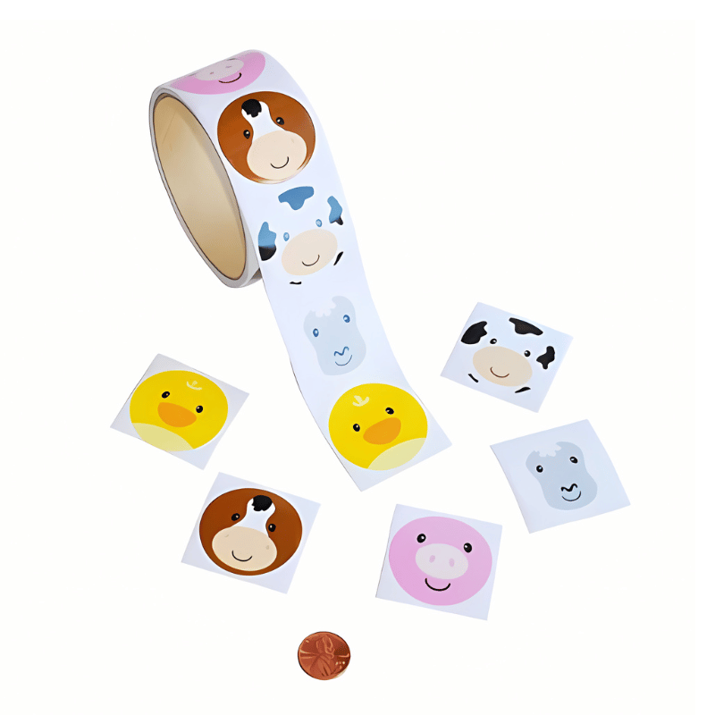Farm Animal Sticker Roll (100/roll) 3?› each