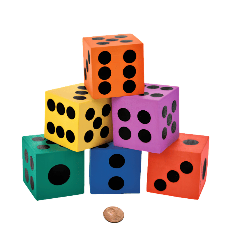 Bright Colored Foam Dice (24 total dice in 2 bags) 35?› each