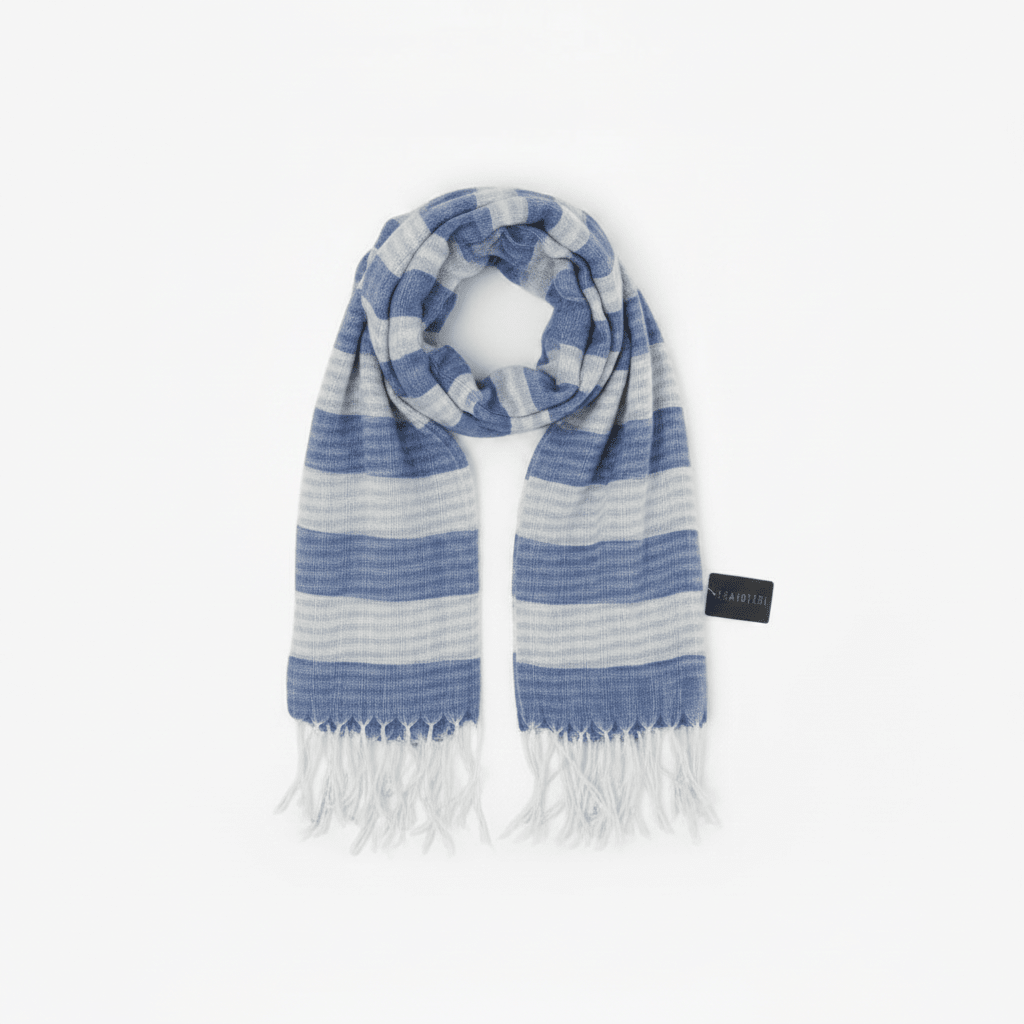 Forever 21 Cream & Blue Fashion Scarf ƒ?? Lightweight Wrap | 80" x 36" | 100% Polyester