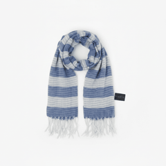 Forever 21 Cream & Blue Fashion Scarf ƒ?? Lightweight Wrap | 80" x 36" | 100% Polyester