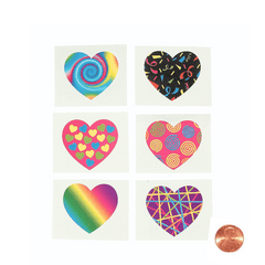 Funky Heart Temporary Tattoos (144 total tattoos in 2 bags) 6?› each