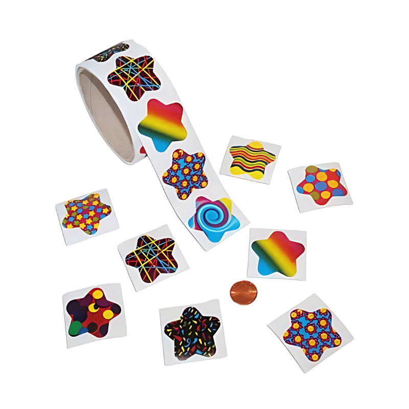 Funky Star Sticker Roll (100/stickers per roll) 3?› each