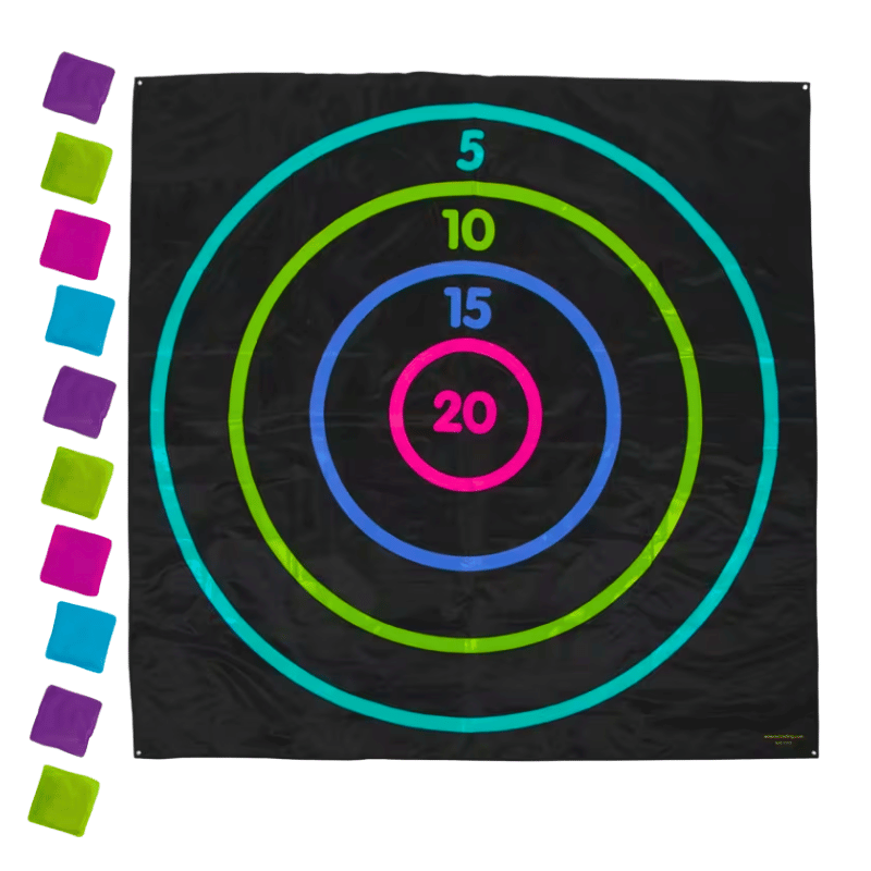 Neon Jumbo Vinyl Target Bean Bag Toss Game (Includes 12 Bean Bags)