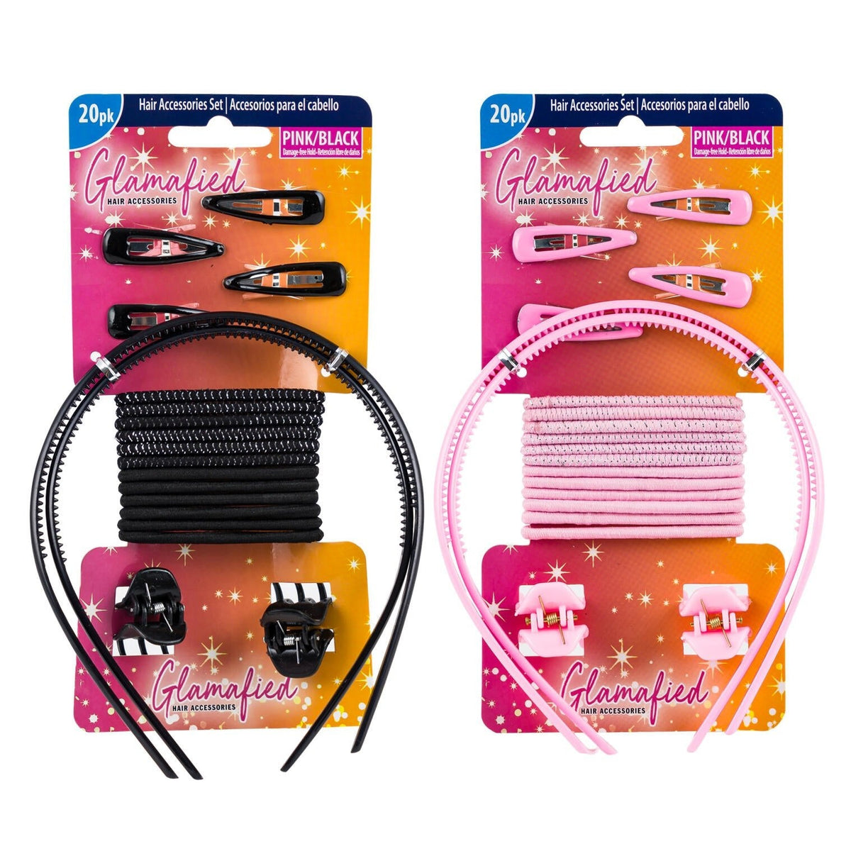 Glamafied Hair Accessories Set ƒ?? 20 Piece-2 Pack,2 Asst. Colors