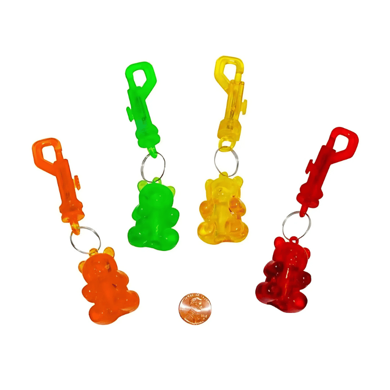 Plastic Gummy Bear Key Chain Clips (24 total bears in 2 bags) 66?› each