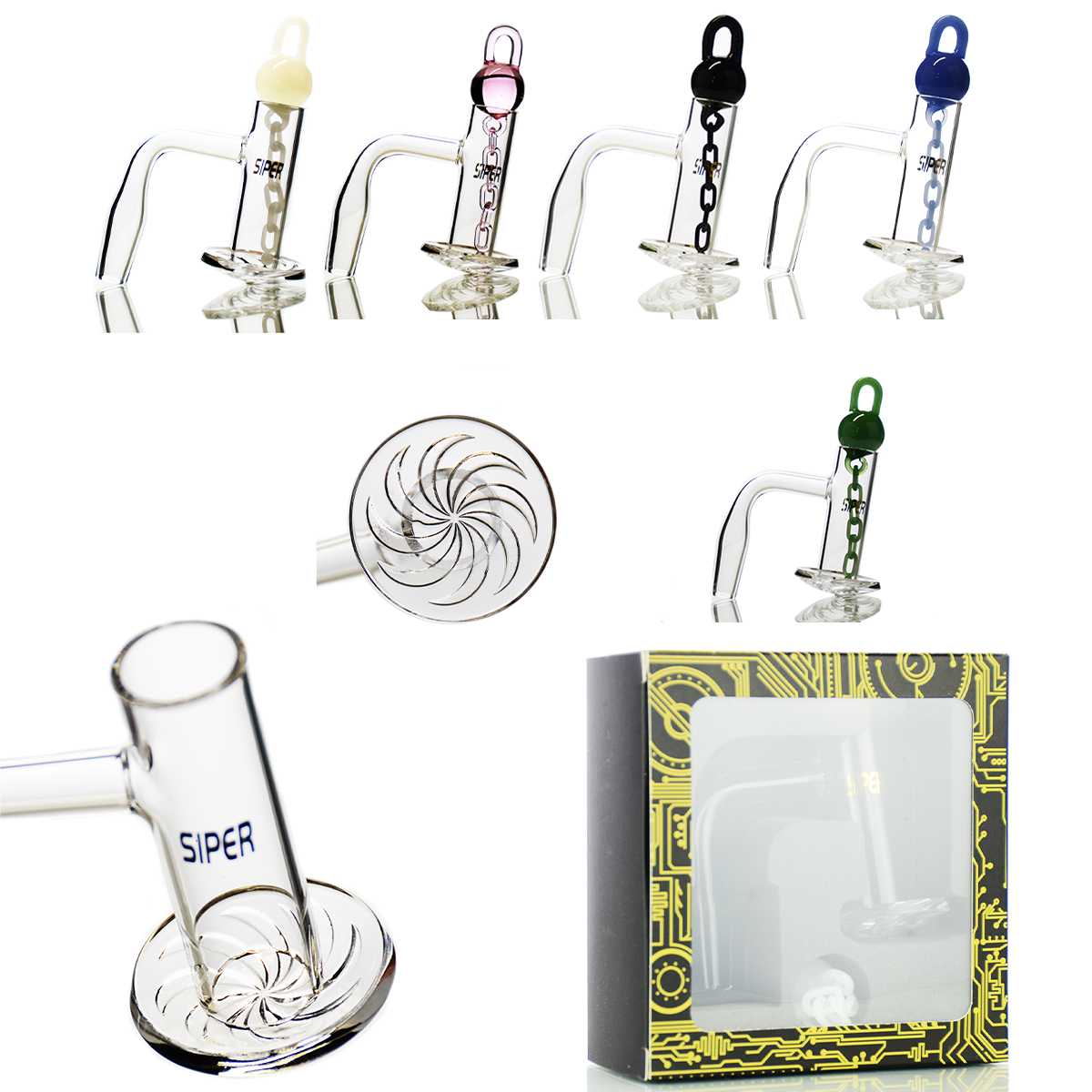 SIPER BANGER 14mm Terp Slurp Quartz Banger with Bowl Chain Set