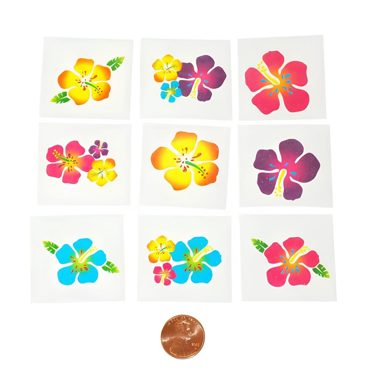 Hibiscus Glitter Tattoos (144 total tattoos in 2 bags) 6?› each