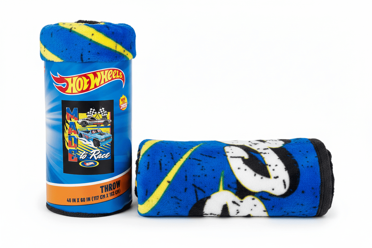 Hot Wheels Throw Blanket 48" x 60" ƒ?? Silk Touch Made to Race Design