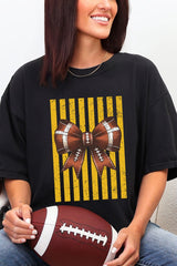 Yellow Gold Varsity Bow Comfort Colors Adult Ring-Spun Cotton Tee