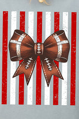 Red & White Varsity Bow Comfort Colors Adult Ring-Spun Cotton Tee