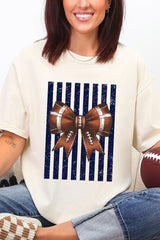 Navy Varsity Bow Comfort Colors Adult Ring-Spun Cotton Tee