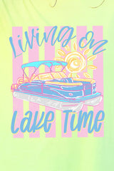 Living On Lake Time Comfort Colors Adult Ring-Spun Cotton Tee