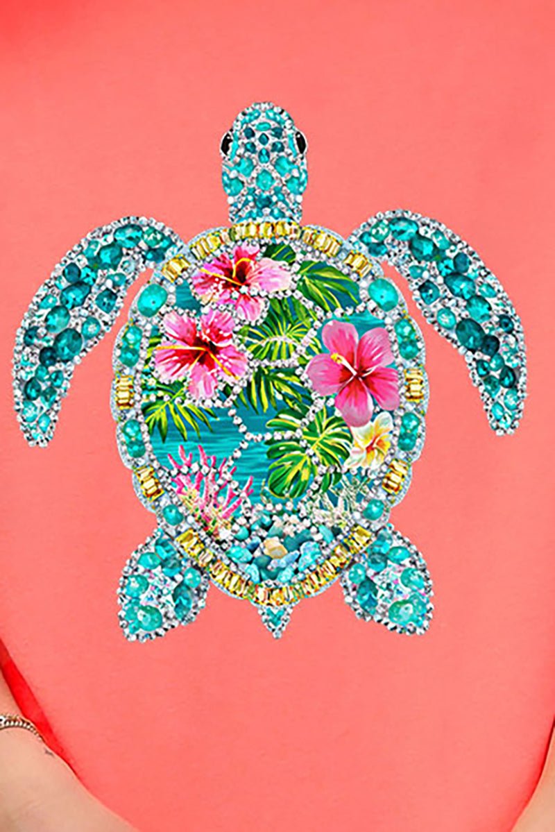 Seaside Sparkle Turtle Ready To Press DTF Transfer