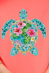 Seaside Sparkle Turtle Ready To Press DTF Transfer