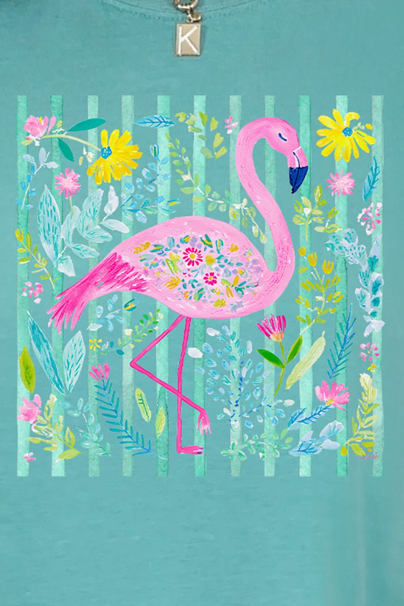 Flamingo Coastal Garden Ready To Press DTF Transfer