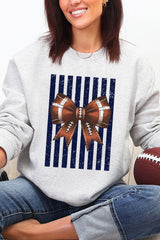 Navy Varsity Bow Heavy Blend Crew Sweatshirt