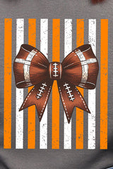 Fiery Orange & White Varsity Bow Heavy Blend Crew Sweatshirt