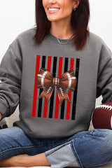Red & Black Varsity Bow Heavy Blend Crew Sweatshirt