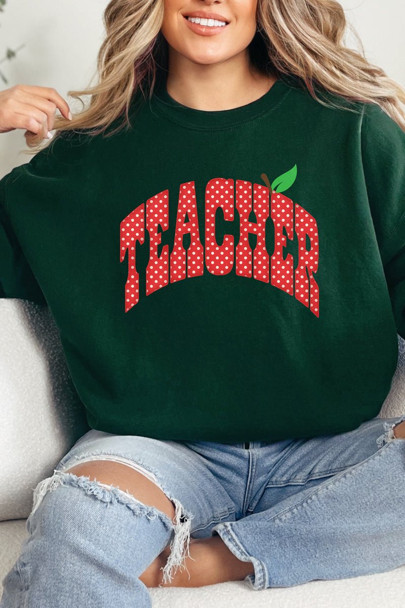 Apple Dot Teacher Heavy Blend Crew Sweatshirt