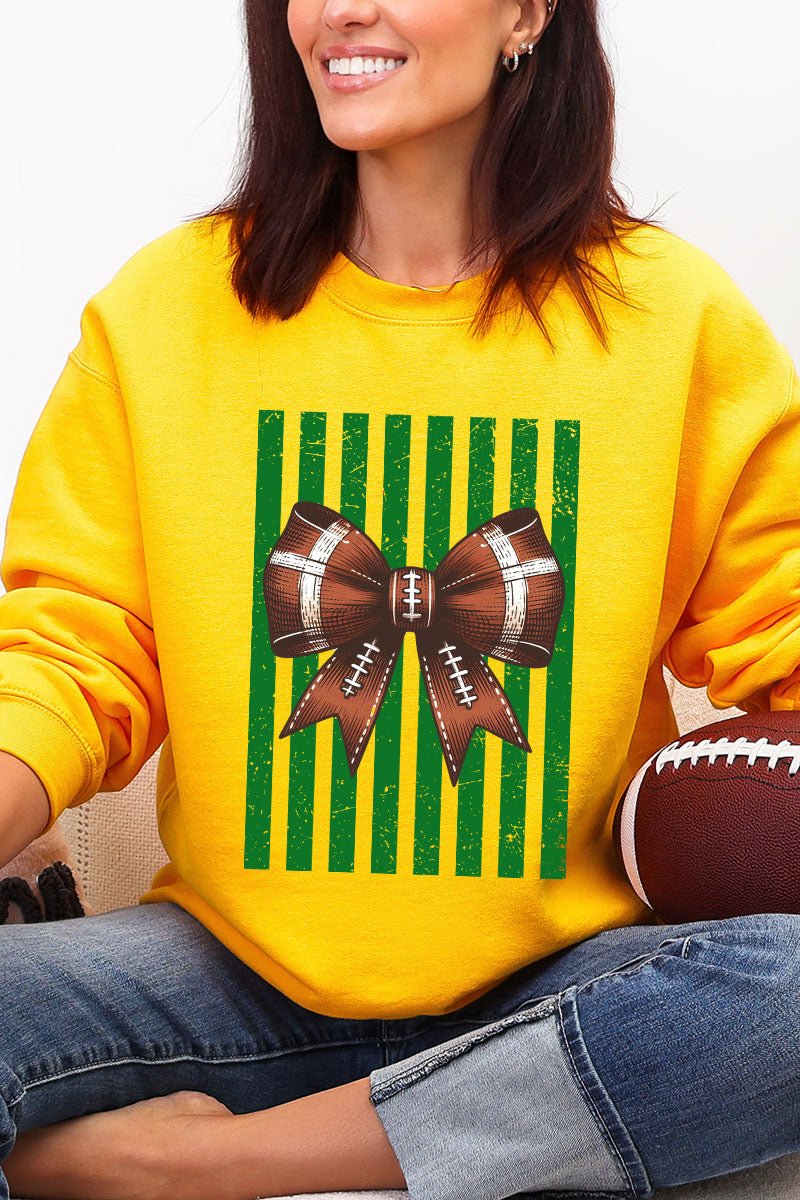 Green Varsity Bow Heavy Blend Crew Sweatshirt