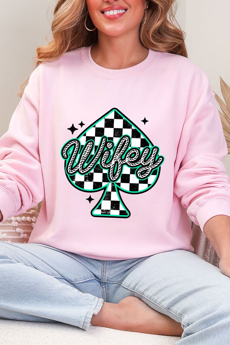 Lucky Spade Wifey Heavy Blend Crew Sweatshirt