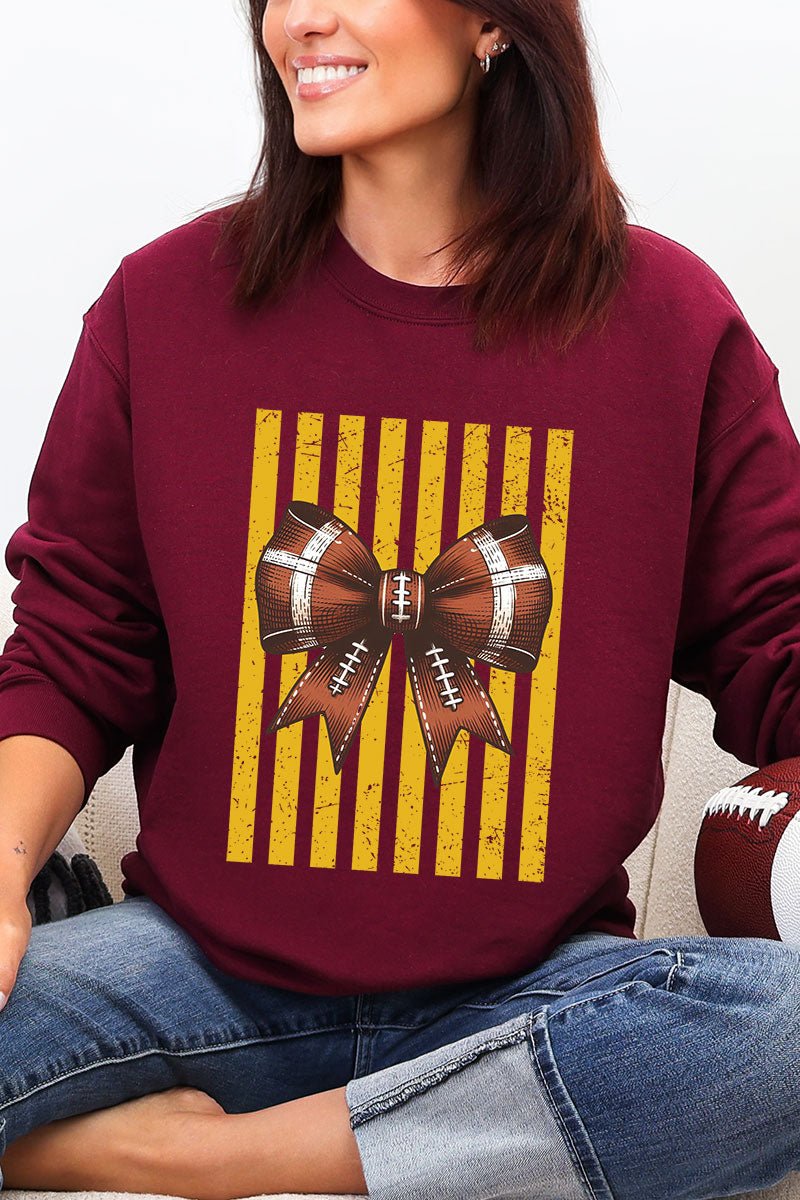 Yellow Gold Varsity Bow Heavy Blend Crew Sweatshirt