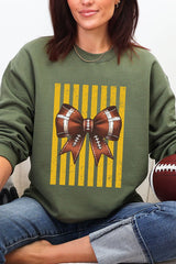 Yellow Gold Varsity Bow Heavy Blend Crew Sweatshirt