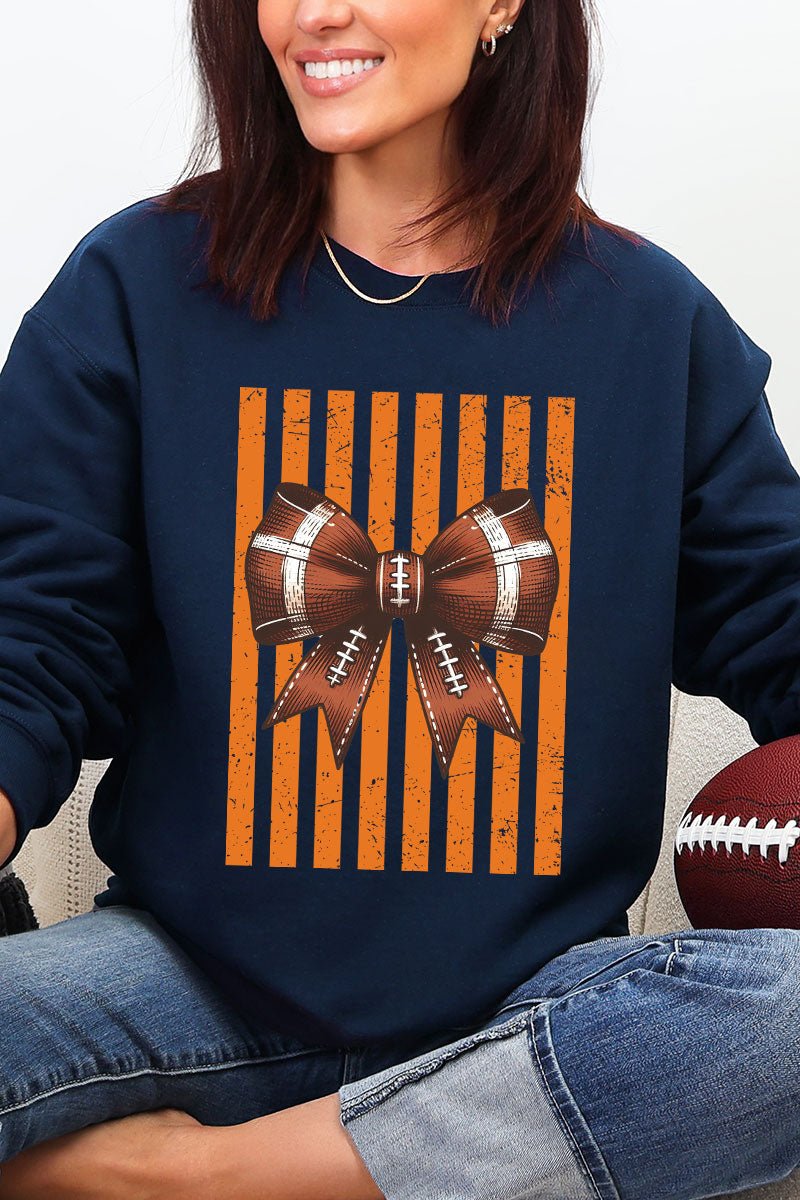 Orange Varsity Bow Heavy Blend Crew Sweatshirt
